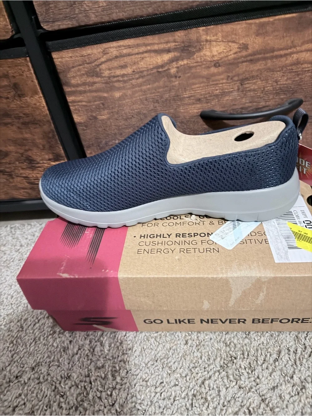 Skechers Navy Slip-On Loafers - Picture 2 of 5